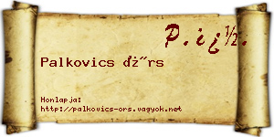 Palkovics Örs névjegykártya